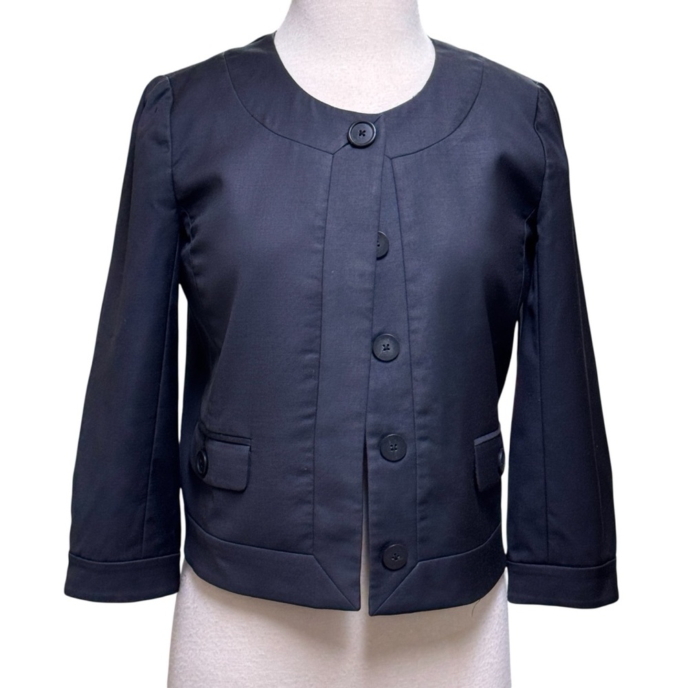 Elegant Wool Navy J Crew cropped Women's Jacket